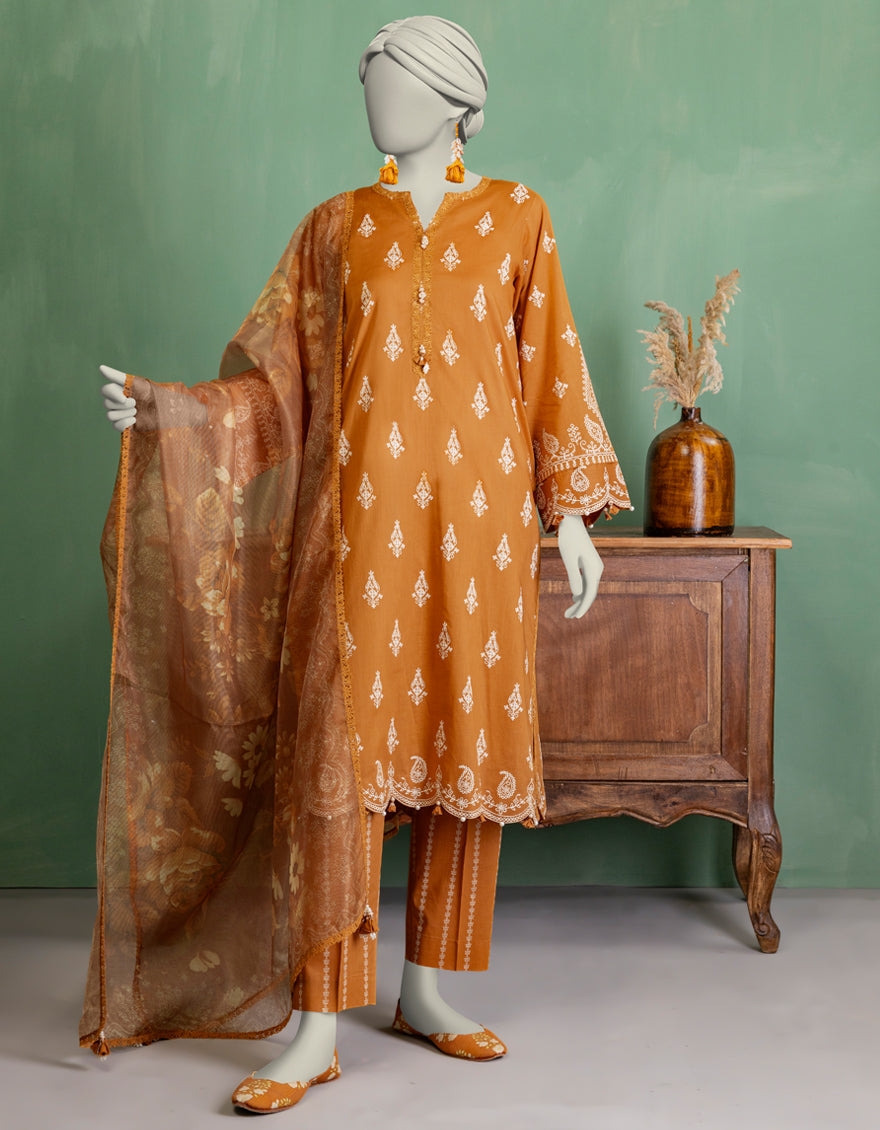 Lawn Multicolor Unstitched Suit - J. Junaid Jamshed