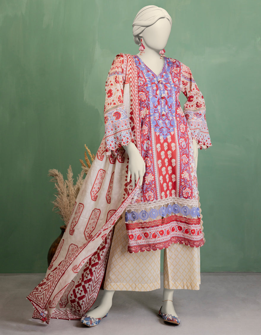 Dobby Off White Unstitched Suit - J. Junaid Jamshed