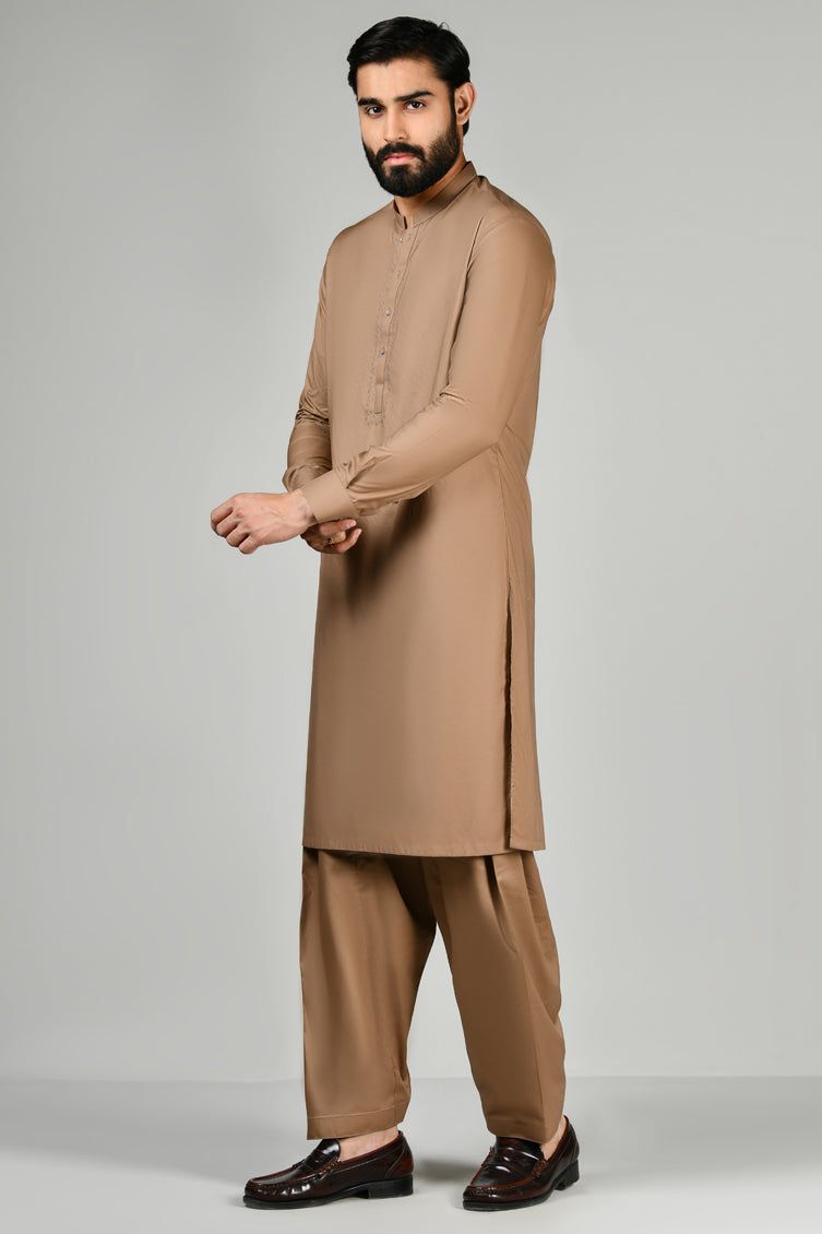 Cotton Brown Shalwar Kameez Junaid Jamshed – Janan