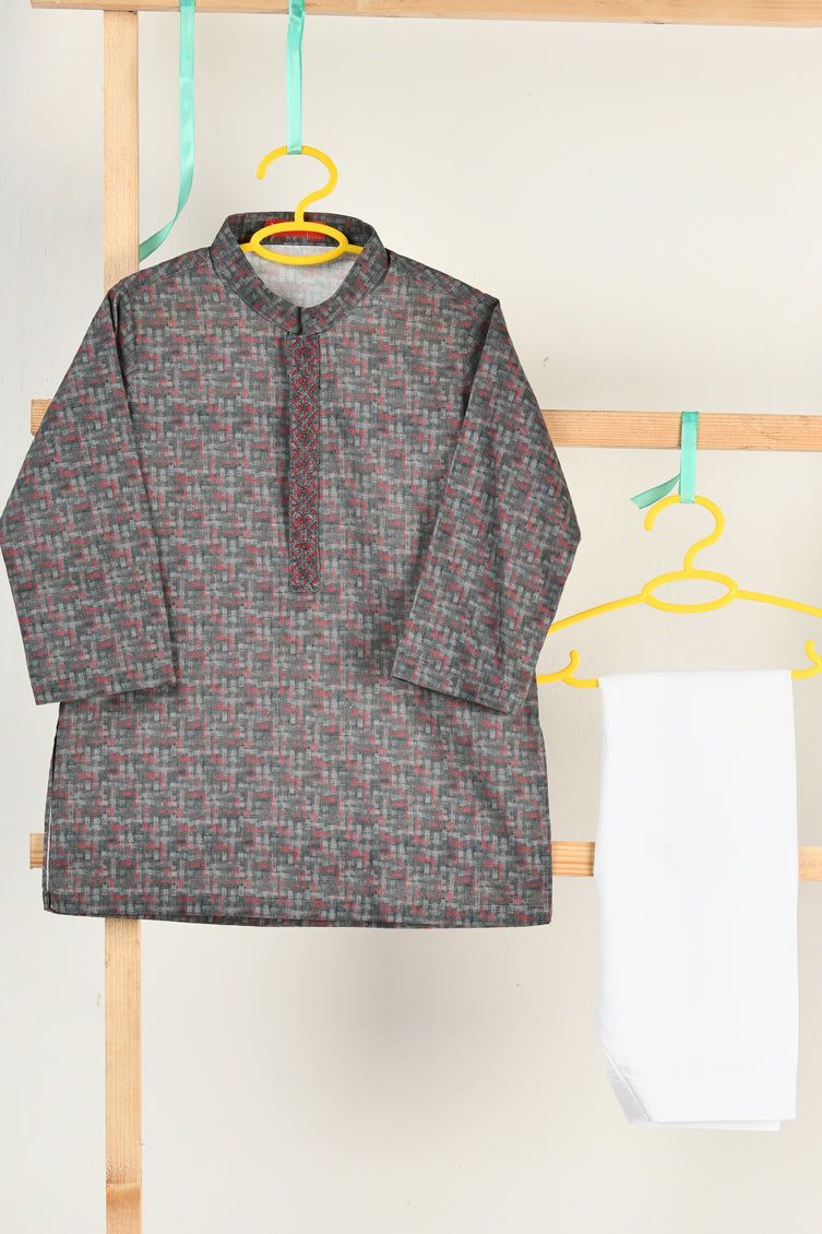 Cotton Grey Shalwar Kameez- J. Junaid Jamshed