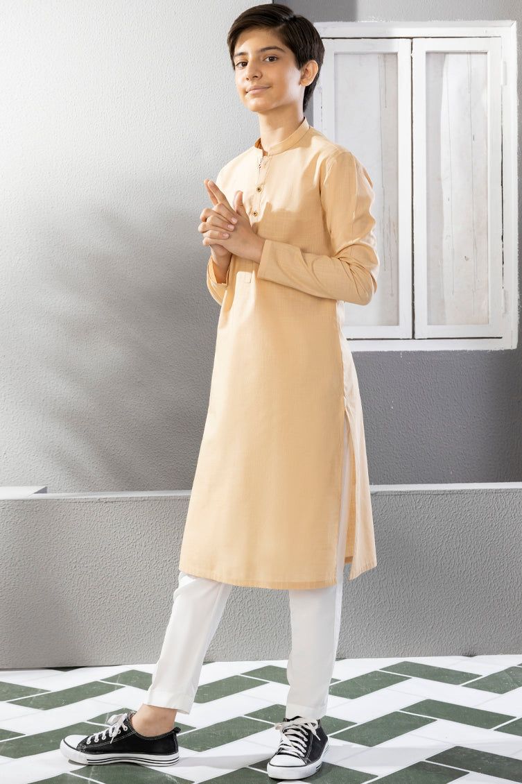 Cotton Fawn Kurta - J. Junaid Jamshed