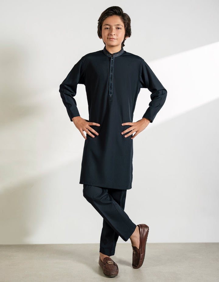 Polyester Black Kurta Trouser - J. Junaid Jamshed