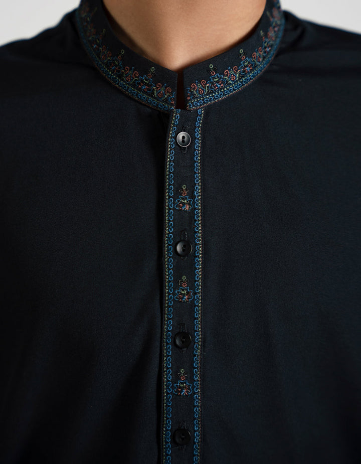 Polyester Black Kurta Trouser - J. Junaid Jamshed