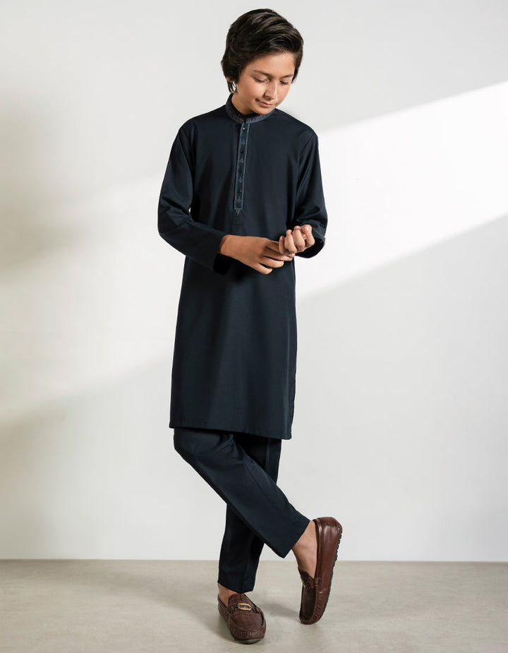 Polyester Black Kurta Trouser - J. Junaid Jamshed