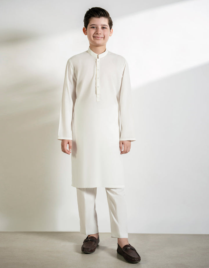 Blended Off White Kurta Trouser - J. Junaid Jamshed