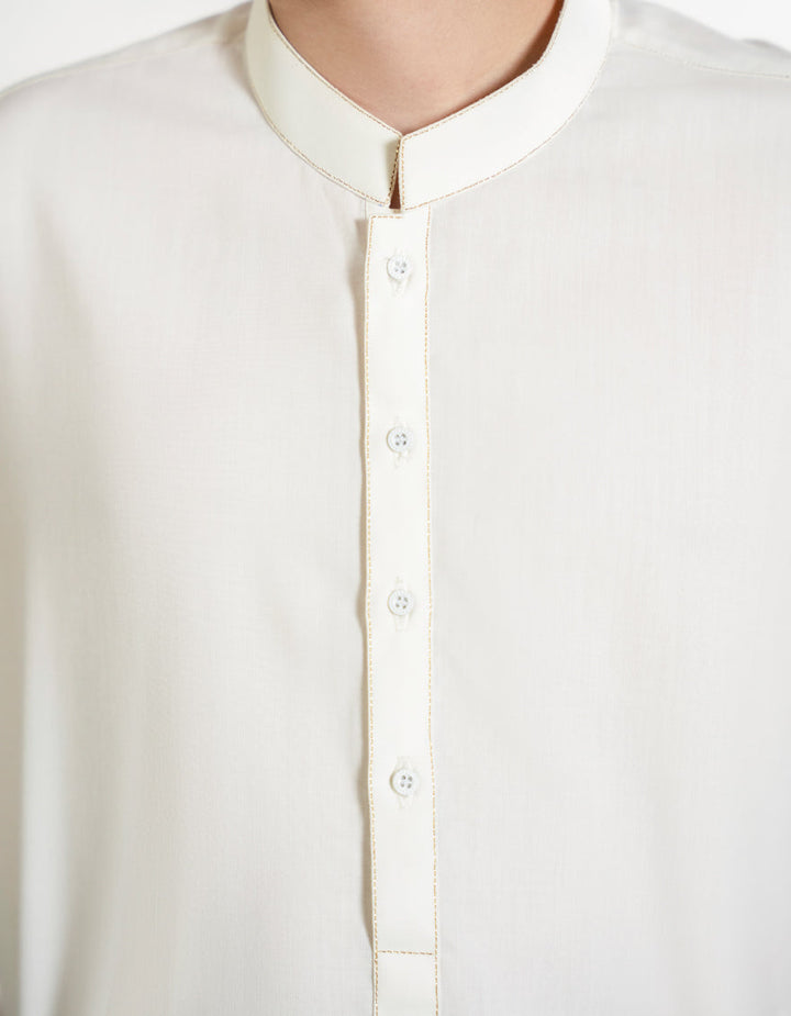 Blended Off White Kurta Trouser - J. Junaid Jamshed