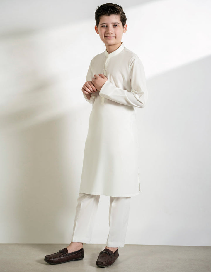 Blended Off White Kurta Trouser - J. Junaid Jamshed