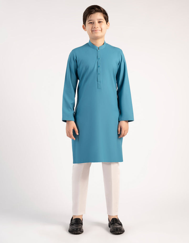 Blended Blue Kurta - J. Junaid Jamshed