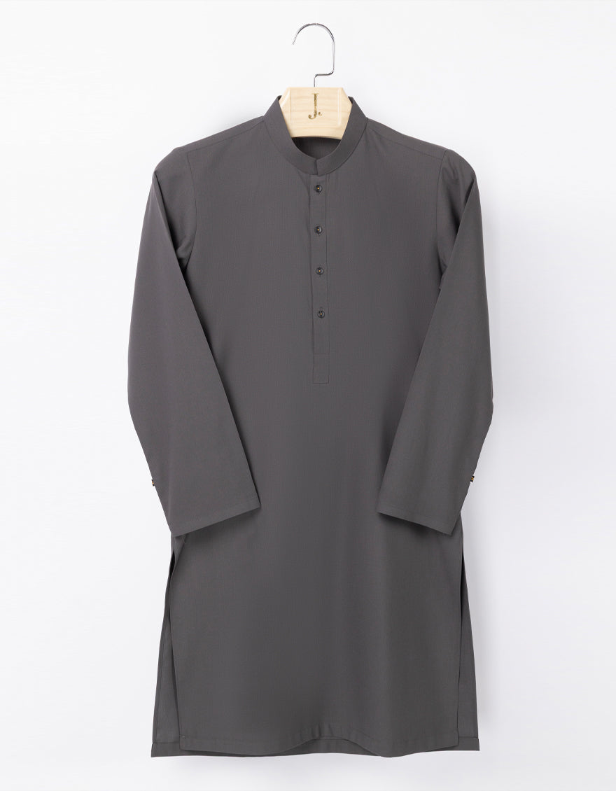 Blended Grey Kurta - J. Junaid Jamshed