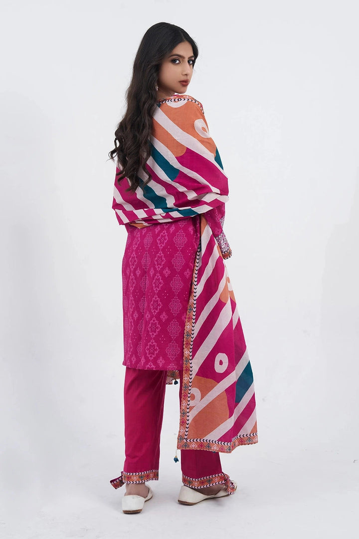 Printed Lawn Mulberry Stitched Suit - Khas