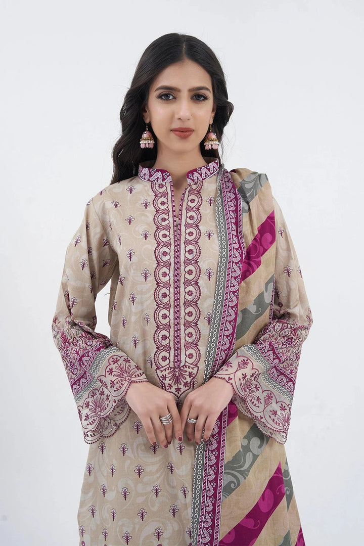 Printed Lawn Mushroom Stitched Suit - Khas