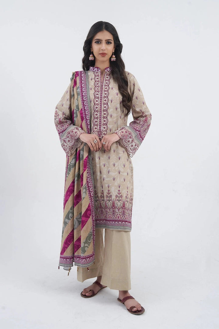 Printed Lawn Mushroom Stitched Suit - Khas