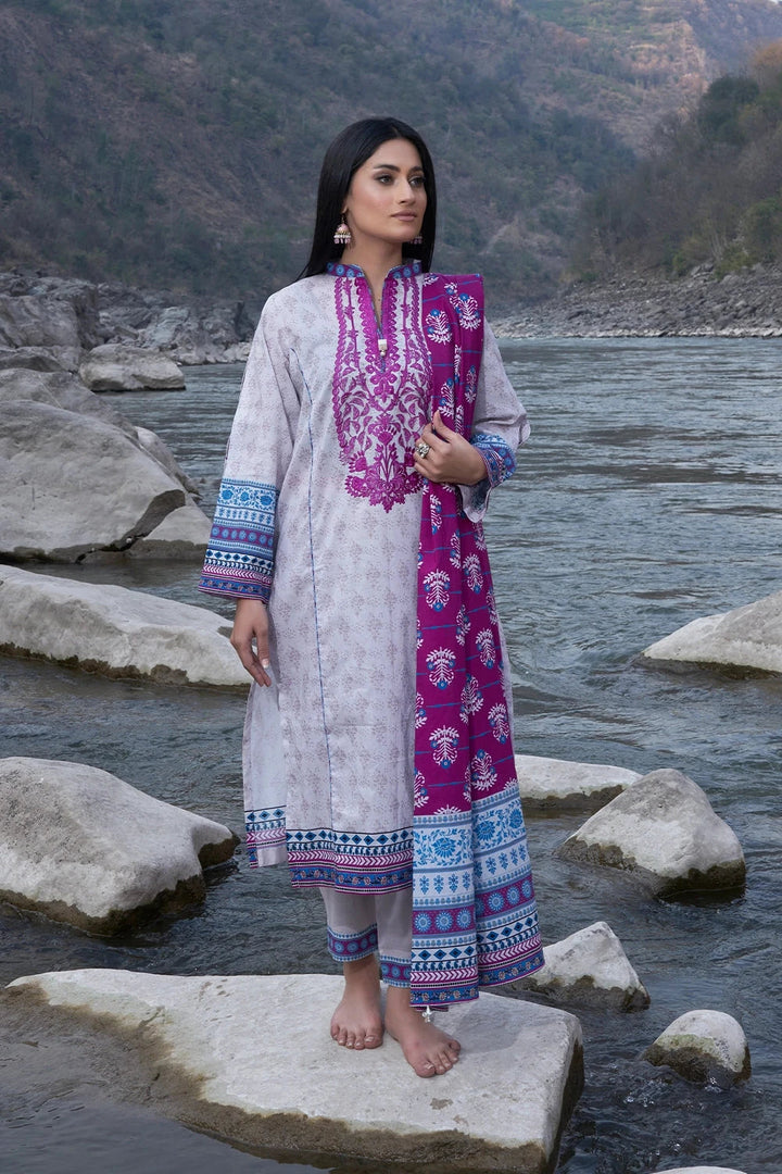 Printed Lawn Rose Stitched Suit - Khas