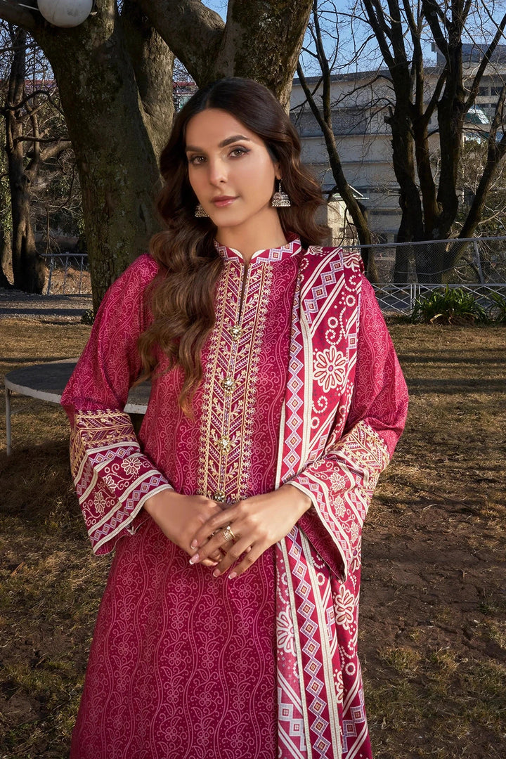 Printed Lawn Pink Stitched Suit - Khas