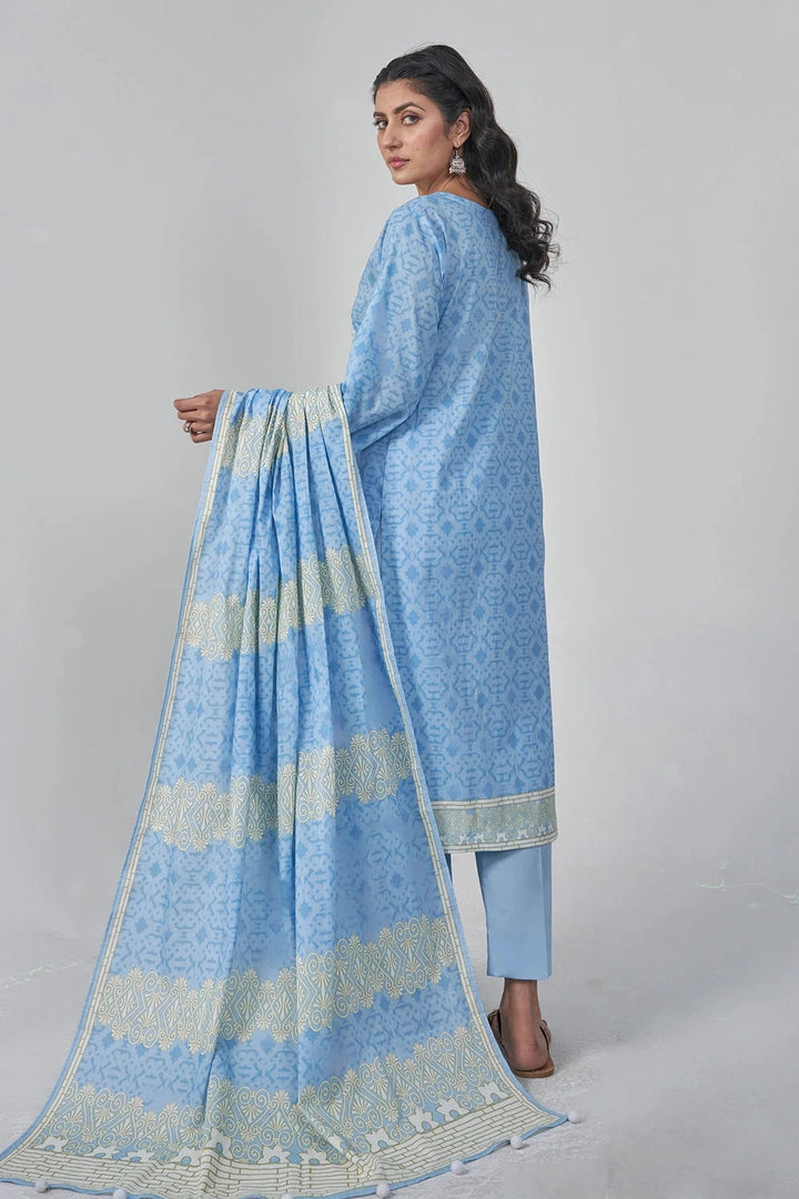 Printed Lawn Pink Stitched Suit - Khas