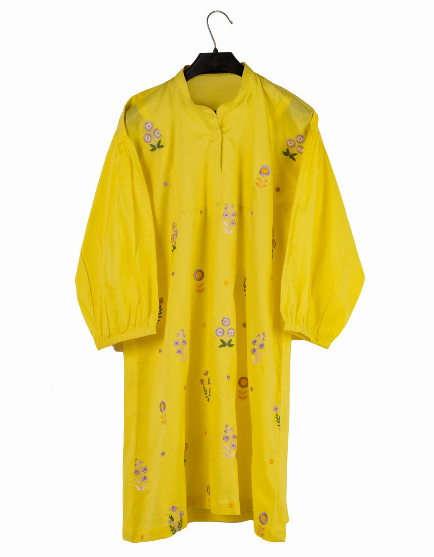 Lawn Yellow Kurti - J. Junaid Jamshed