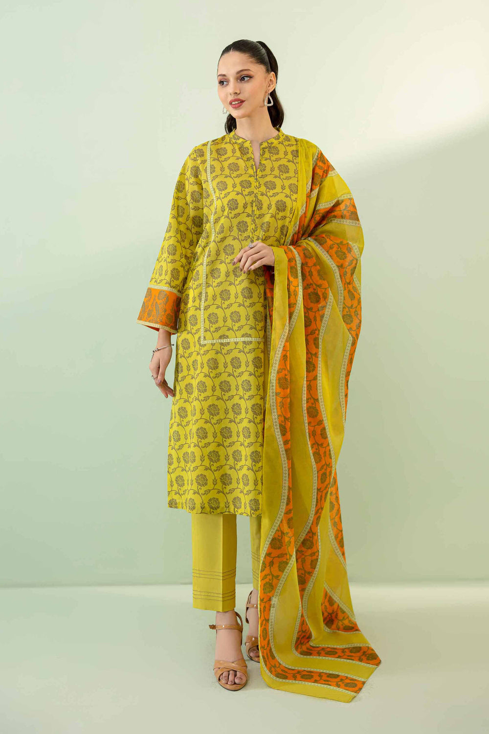 Lawn Lemon Unstitched Suit - Nishat Linen