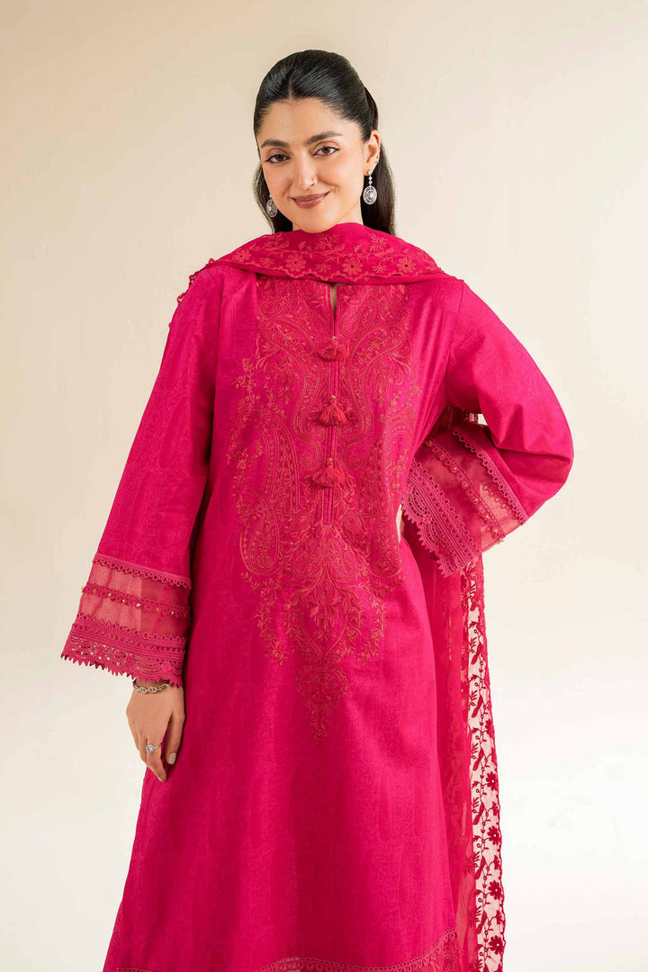 Cambric Pink Stitched Suit - Nishat
