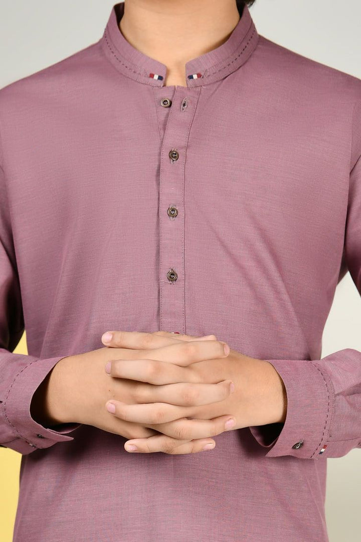 Blended Light Purple Kurta Trouser - J. Junaid Jamshed