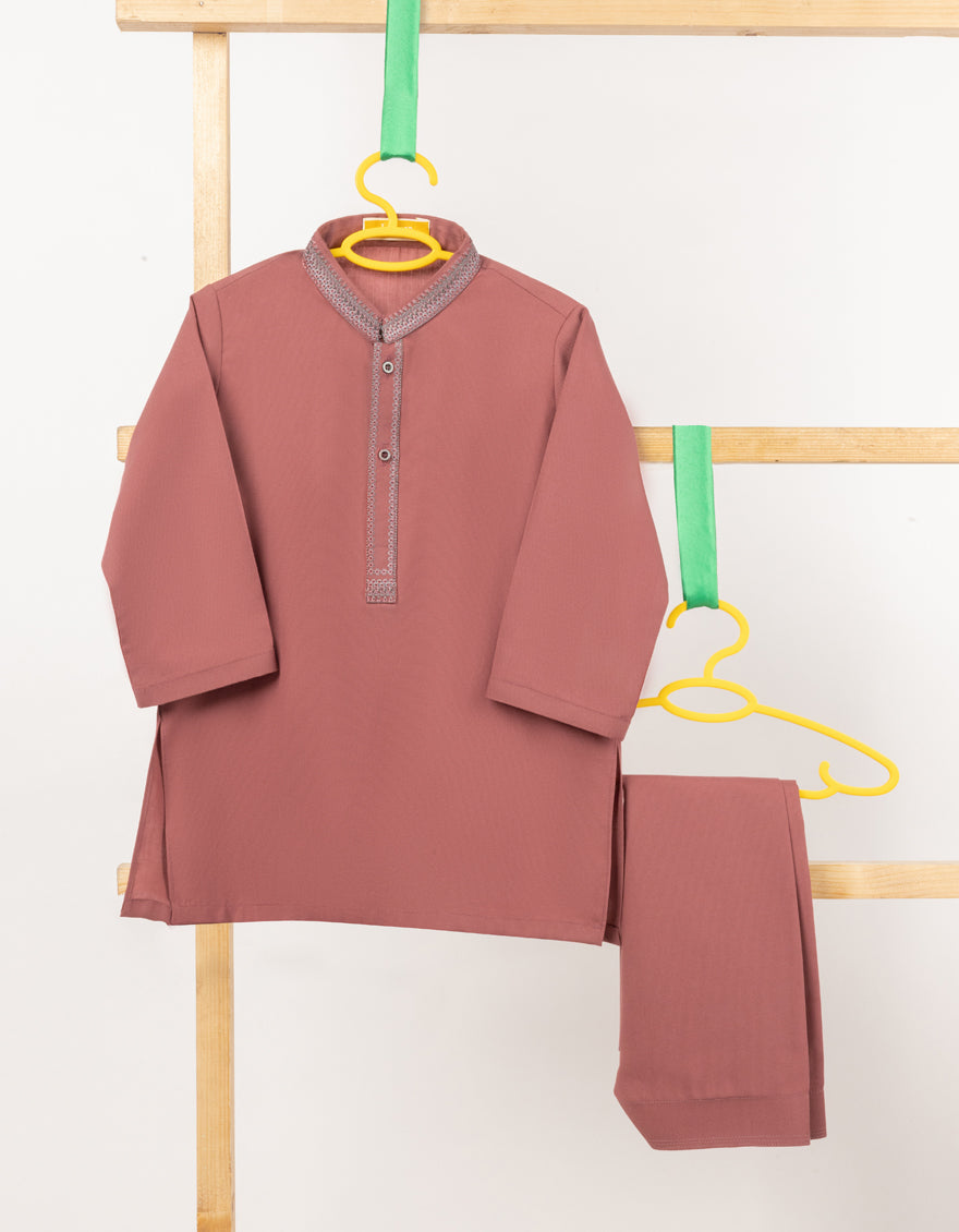 Blended Dark Pink Shalwar Kameez - J. Junaid Jamshed