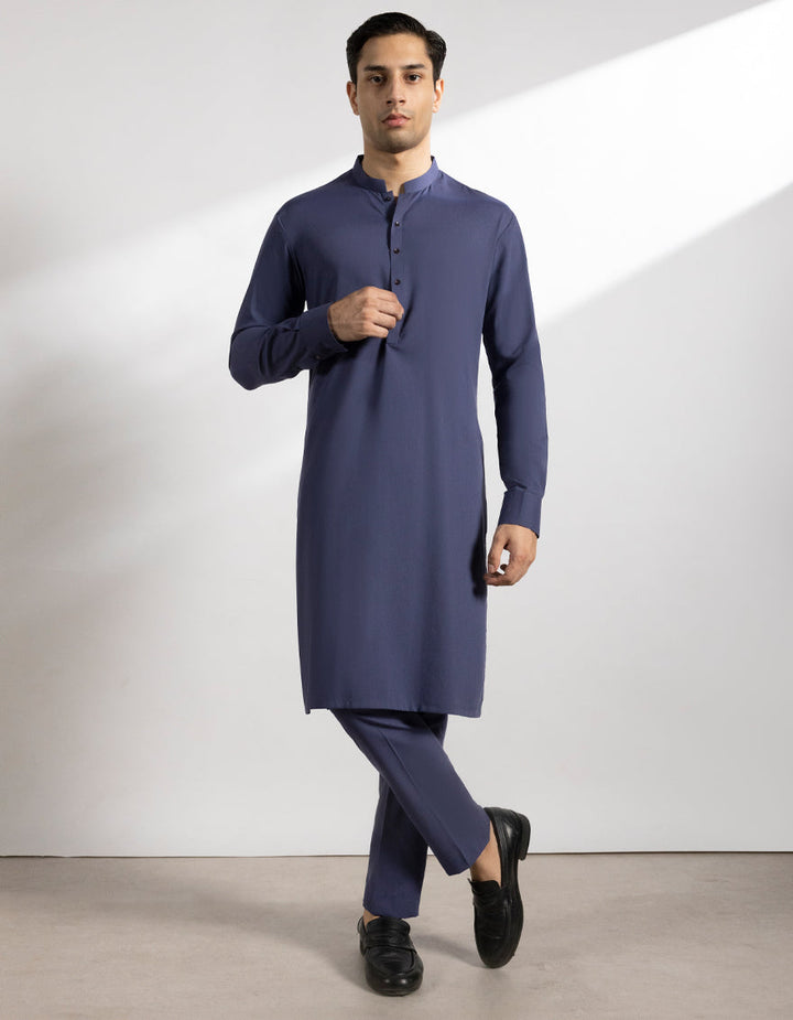 Blended Indigo Kurta Trouser - J. Junaid Jamshed