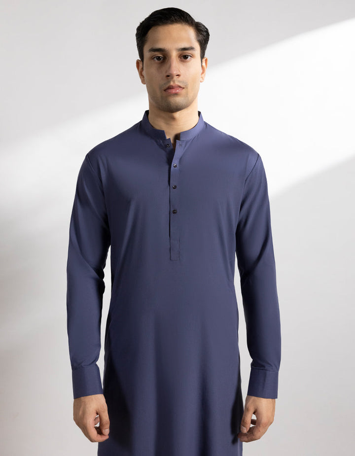 Blended Indigo Kurta Trouser - J. Junaid Jamshed