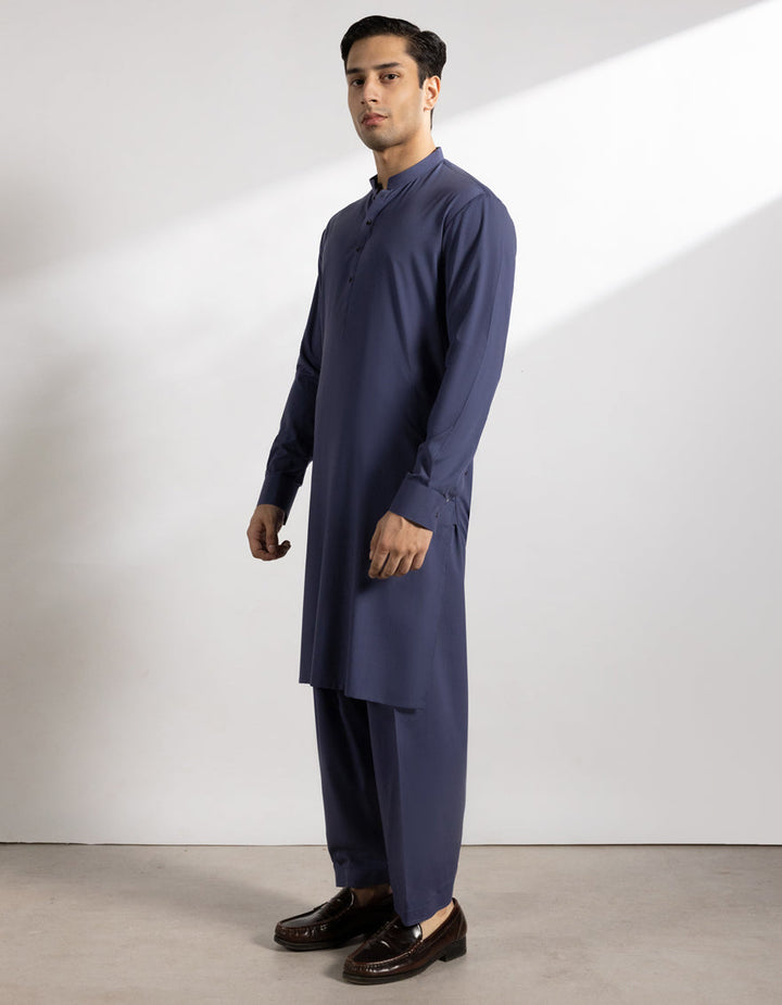 Blended Indigo Kurta Trouser - J. Junaid Jamshed