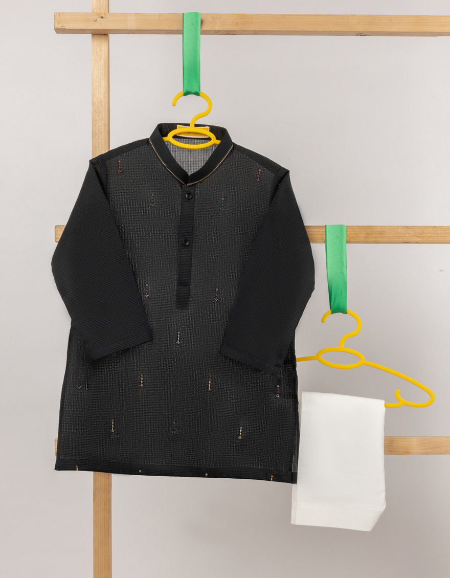 Blended Black Shalwar Kameez - J. Junaid Jamshed