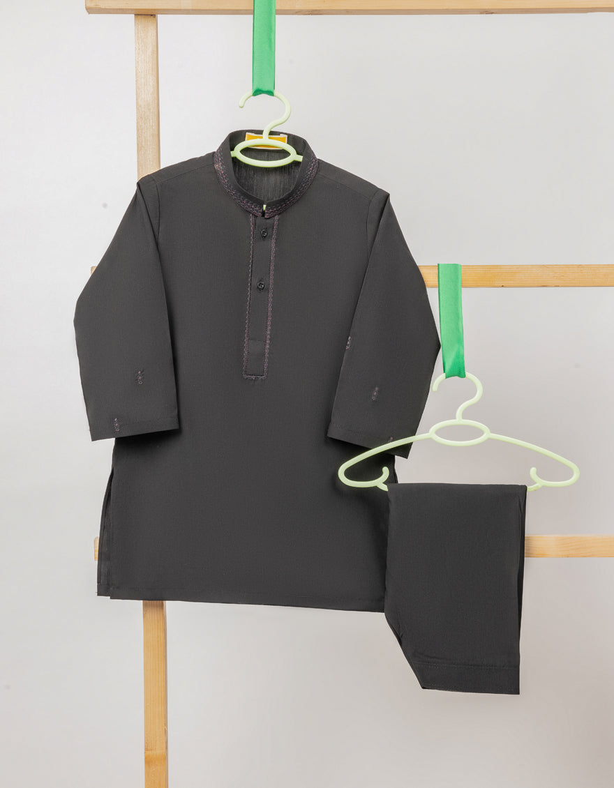 Blended Black Shalwar Kameez - J. Junaid Jamshed