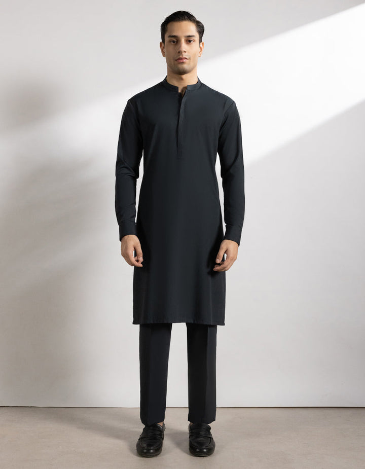 Blended Dark Green Kurta Trouser - J. Junaid Jamshed