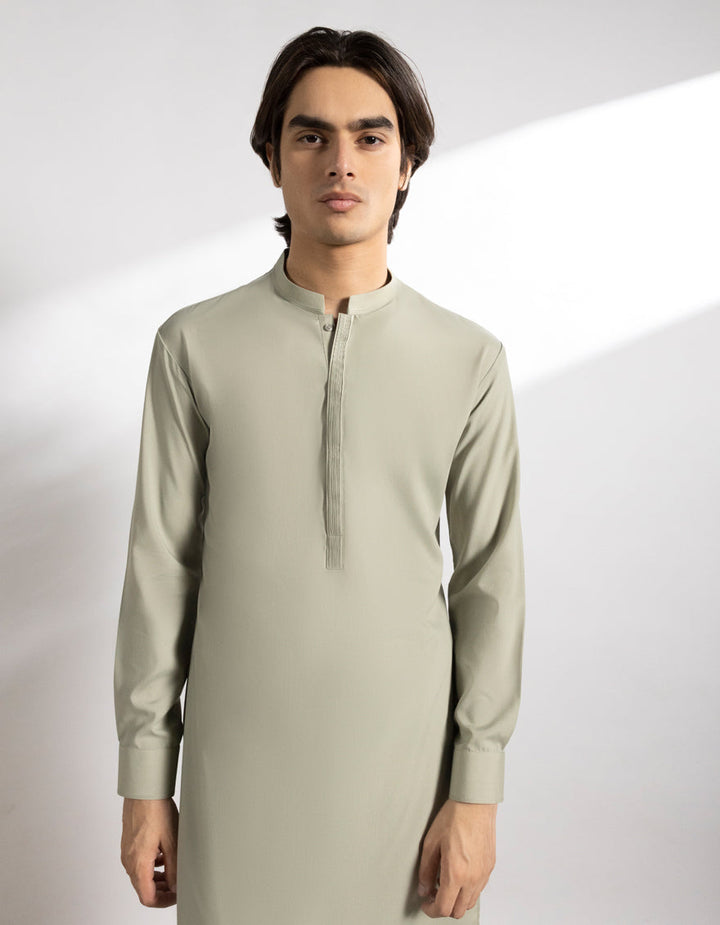 Blended Jade Green Kurta Trouser - J. Junaid Jamshed