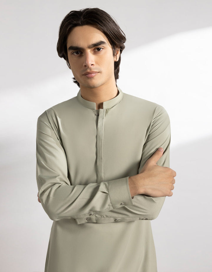 Blended Jade Green Kurta Trouser - J. Junaid Jamshed