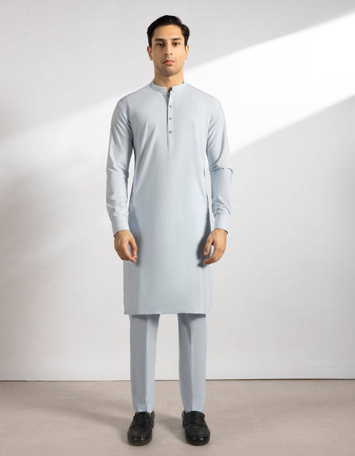 Blended Sky Blue Kurta Trouser - J. Junaid Jamshed