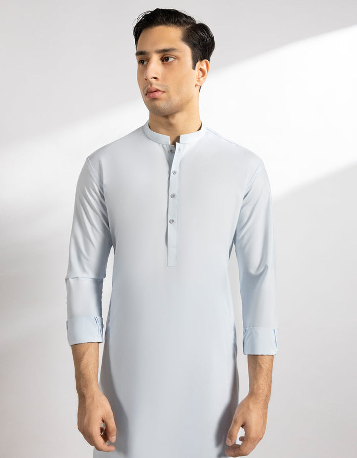 Blended Sky Blue Kurta Trouser - J. Junaid Jamshed