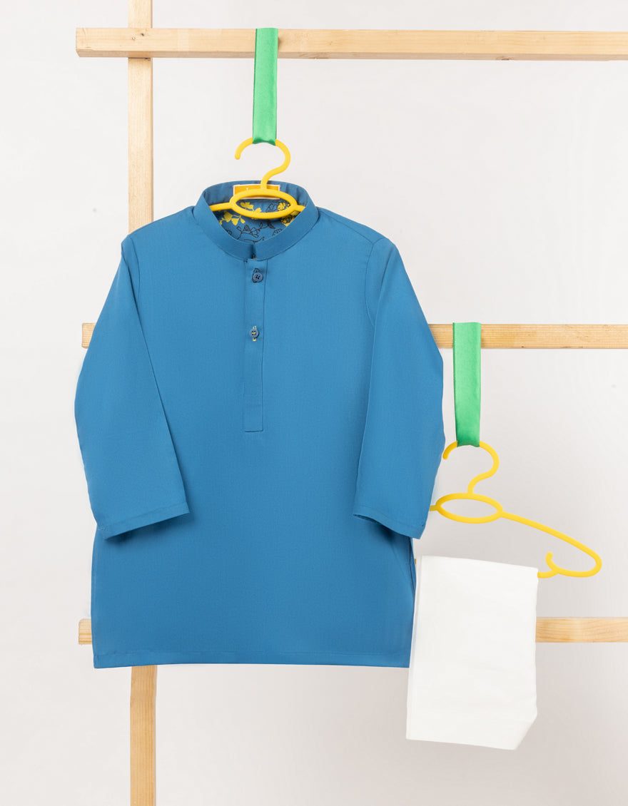 Blended Blue Shalwar Kameez - J. Junaid Jamshed