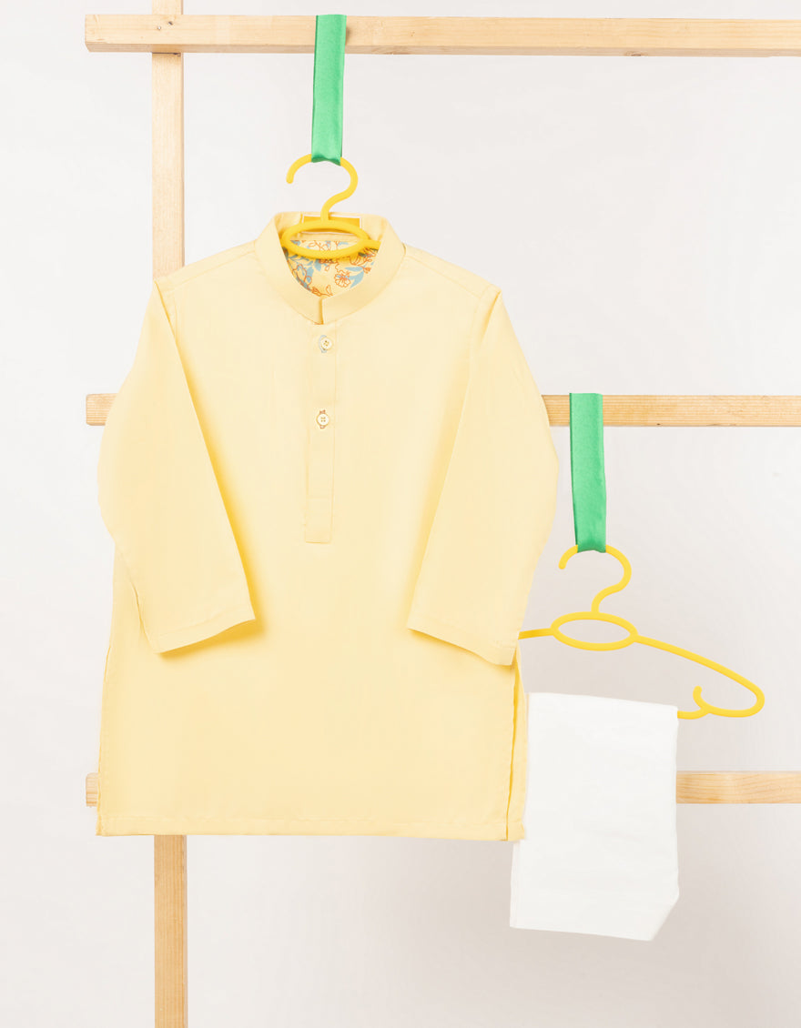 Blended Pale Yellow Shalwar Kameez - J. Junaid Jamshed