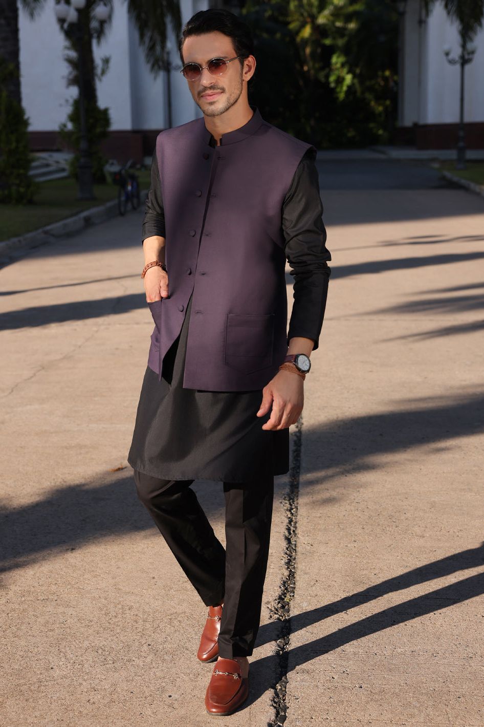 Blended Purple Waistcoat Almirah Janan