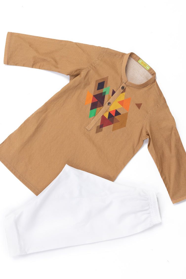 Cotton Gold Kameez Shalwar - J. Junaid Jamshed