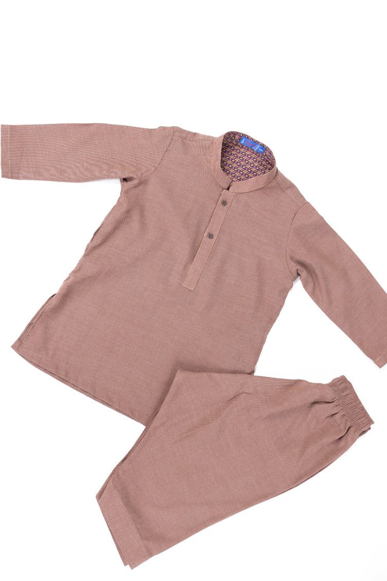 Blended Rust Kameez Shalwar - J. Junaid Jamshed