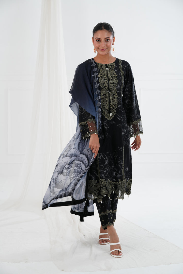 Azlin - Alizeh Embroidered Printed Lawn Stitched