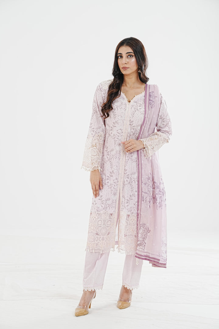 Aruna - Alizeh Embroidered Printed Lawn Stitched