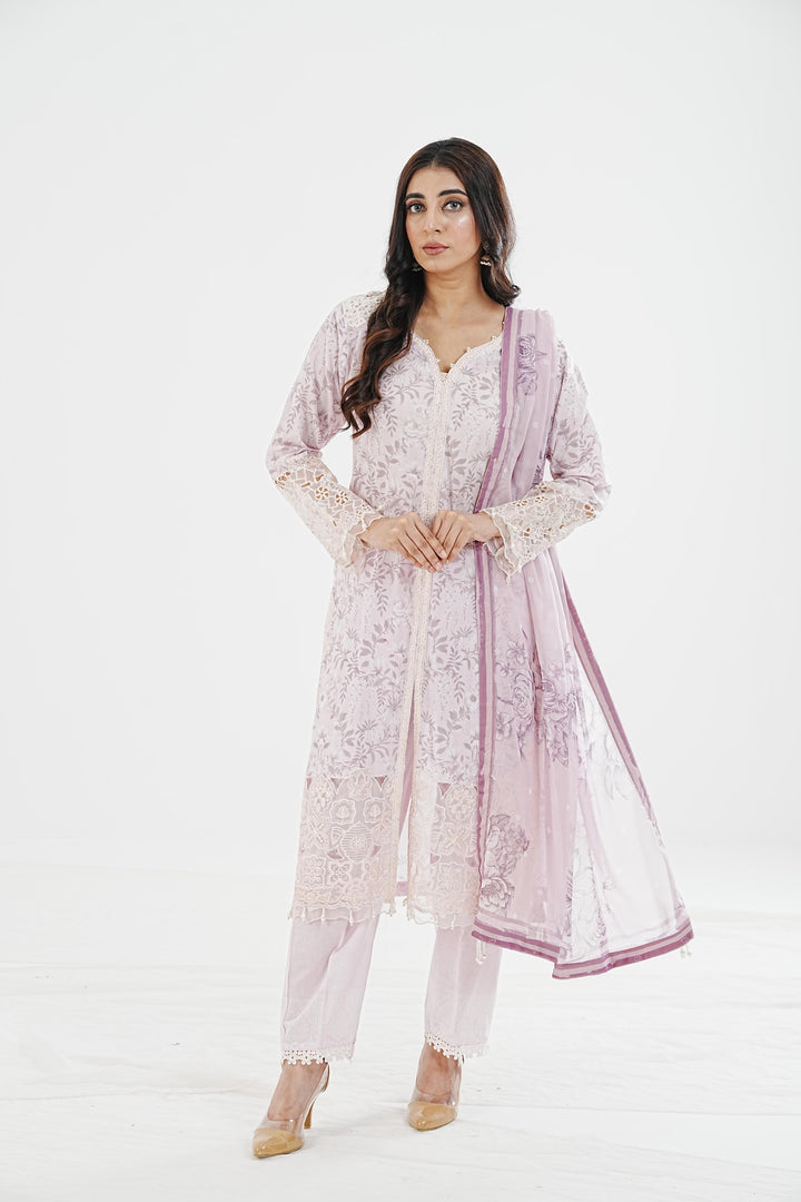 Aruna - Alizeh Embroidered Printed Lawn Stitched