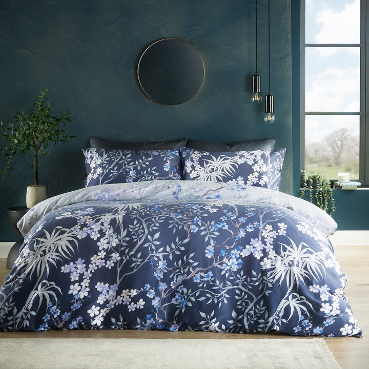 Vantona Boutique Mai Blossom Duvet Cover Set - Blue