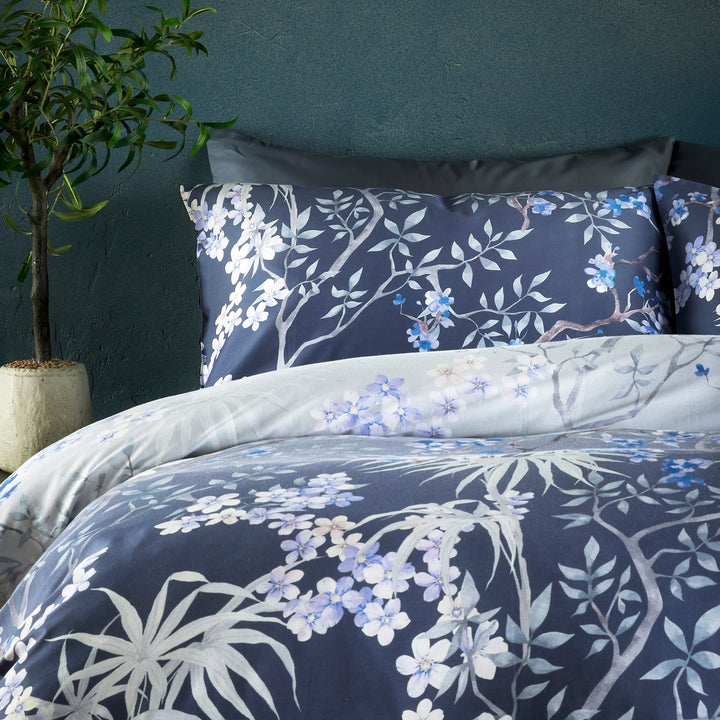 Vantona Boutique Mai Blossom Duvet Cover Set - Blue