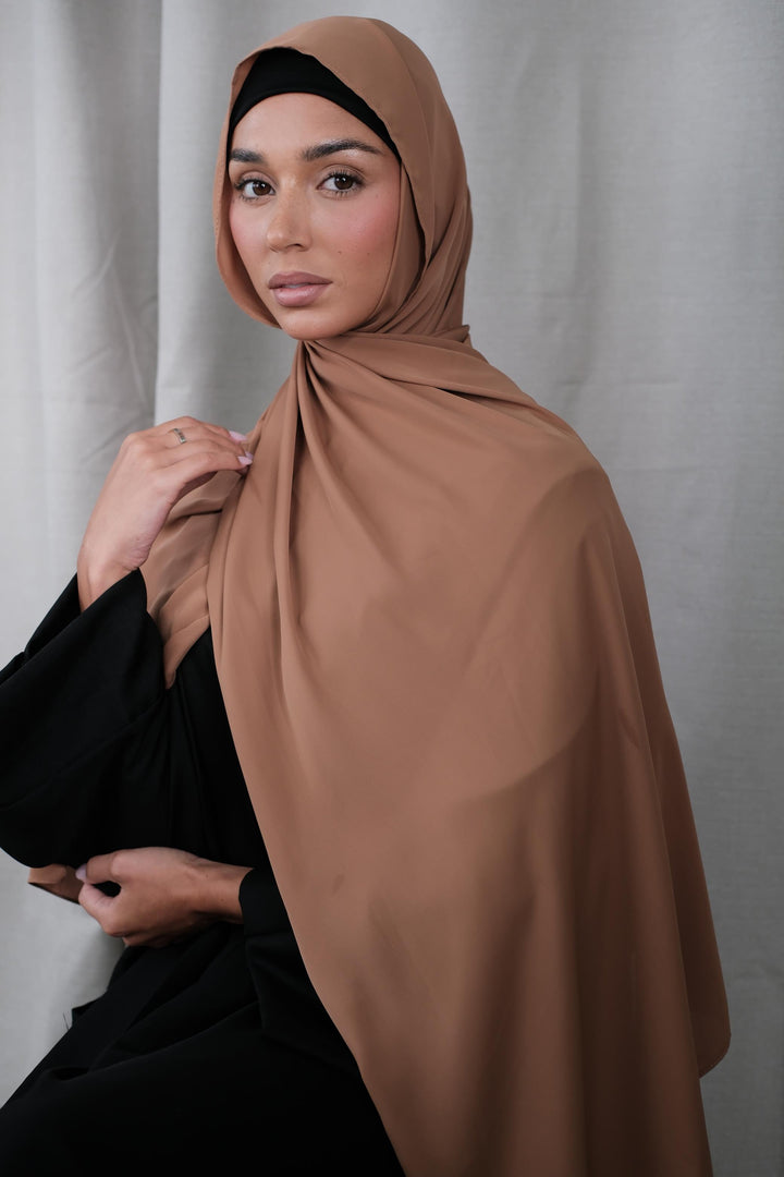 Dark Toffee Chiffon Silk Hijab