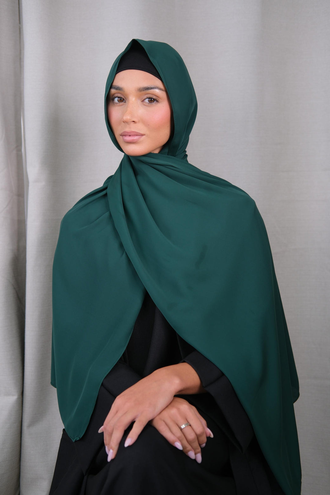 Green Chiffon Silk Hijab