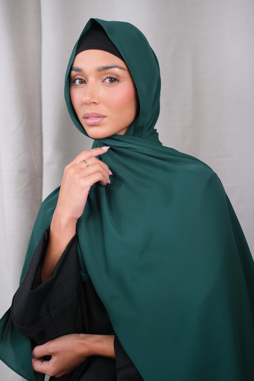 Green Chiffon Silk Hijab