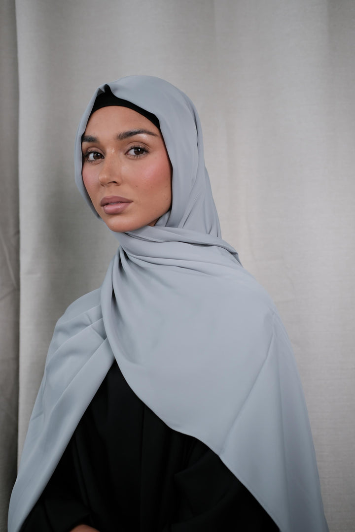 Sky Blue Chiffon Silk Hijab