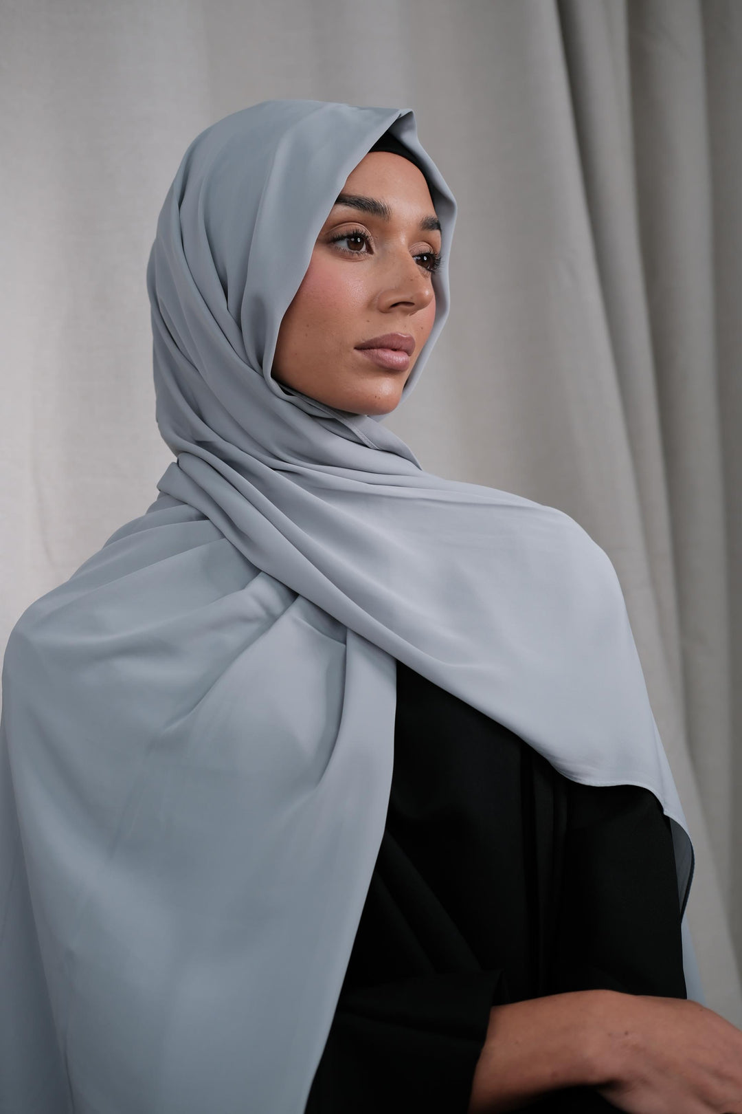 Sky Blue Chiffon Silk Hijab