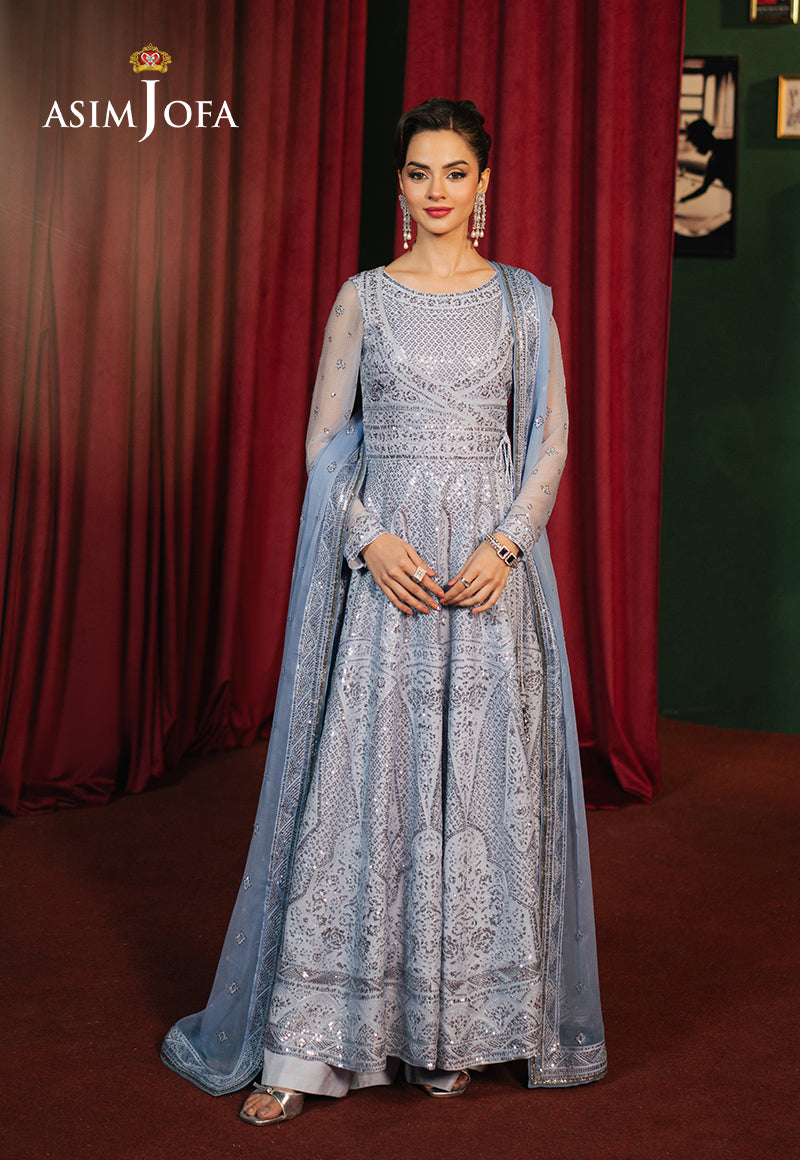 open lace back dress Asim Jofa AJLE-10 Eid Chiffon 2021 – Sara Clothes main image 0